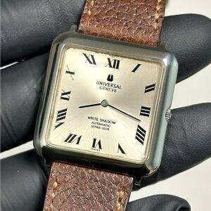 ((SOLD)) Universal Genève White Shadow 866.143 Automatic RomanNumeral 34mm Watch